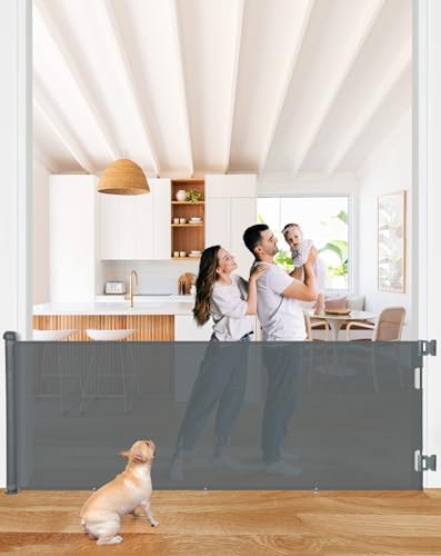 COMOMY 118" Retractable Baby Gates Extra Wide, Retractable Dog Gate for Large Openings, Extra Long Dog Gates for The House, Extra Large Mesh Pet Gate for Stairs, Doorways, Hallways, Indoor&Outdoor : Baby