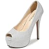Womens Peep Toe Prom Heels Platform High Heels Sexy Dress Pumps