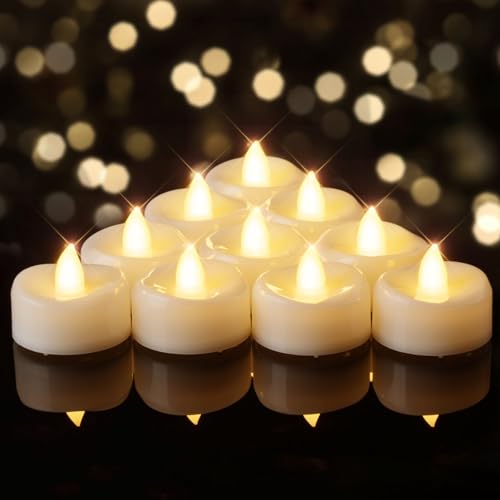 BEICHI Flameless Candles 12/24/50/100/150 Pack Tea Lights Battery Operated No Flickering Votive Candles LED Tea Lights for Halloween Christmas Wedding Home (12 Pack Warm White)