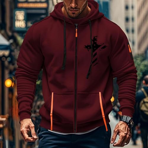 Zip up Hoodies Men American Flag Graphic Hoodie Vintage Shirt Tactical Workout Sweatshirt Patriotic Long Sleeve Tee2