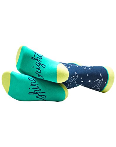 Woven Pear Women's Cotton Crew Socks, One Size: Stars, Constellation, "Shine Bright" - Thumbnail 2