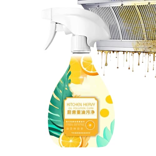 Huxibai キッチングリースクリーナー 450ml - オレンジの香りストーブ油汚れクリーナー - 家庭用グリル・カウンター・シンク・オーブン・レンジフード・調理器具用ステイン除去スプレー