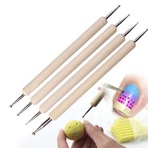Moojito10 Piece Dotting Tools Embossing Ball Stylus Set, Tracing Pens for Rock Painting Nail Art Pottery Clay Modeling Carbon Transfer Paper Ornaments Art Craft DIY (Blue, Wooden) - Thumbnail 4