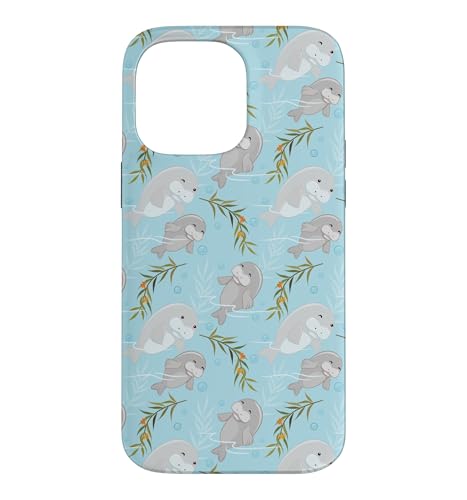 Cute Womens Girls Kids Pattern Baby Manatee Lover �X�}�z�P�[�X iPhone 14 Pro Max �p
