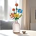MEIEST Flower Bouquet Building Blocks Set,Mini Bricks Plant Botanical Collection Construction Building Toy,Creative DIY Artificial Flowers Home Decoration (Orange)