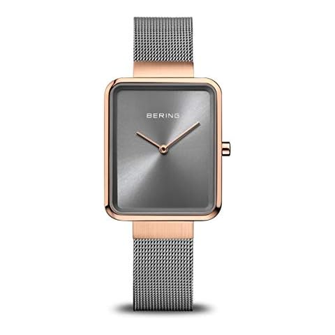 Reloj BERING Mujer Análoga Cuarzo de Acero inoxidable y Cristal de zafiro, Gris/Rosa Cover