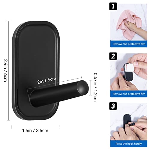 Innôplus Adhesive Hooks, Utility Hooks Heavy Duty, Wall Hooks For Kitchen Bathroom Office, Removable Waterproof Hooks For Hanging, Hooks For Backpack, Hat, Scarf, Belt, Hanging Coats (12 Pack, Black) #TOP4