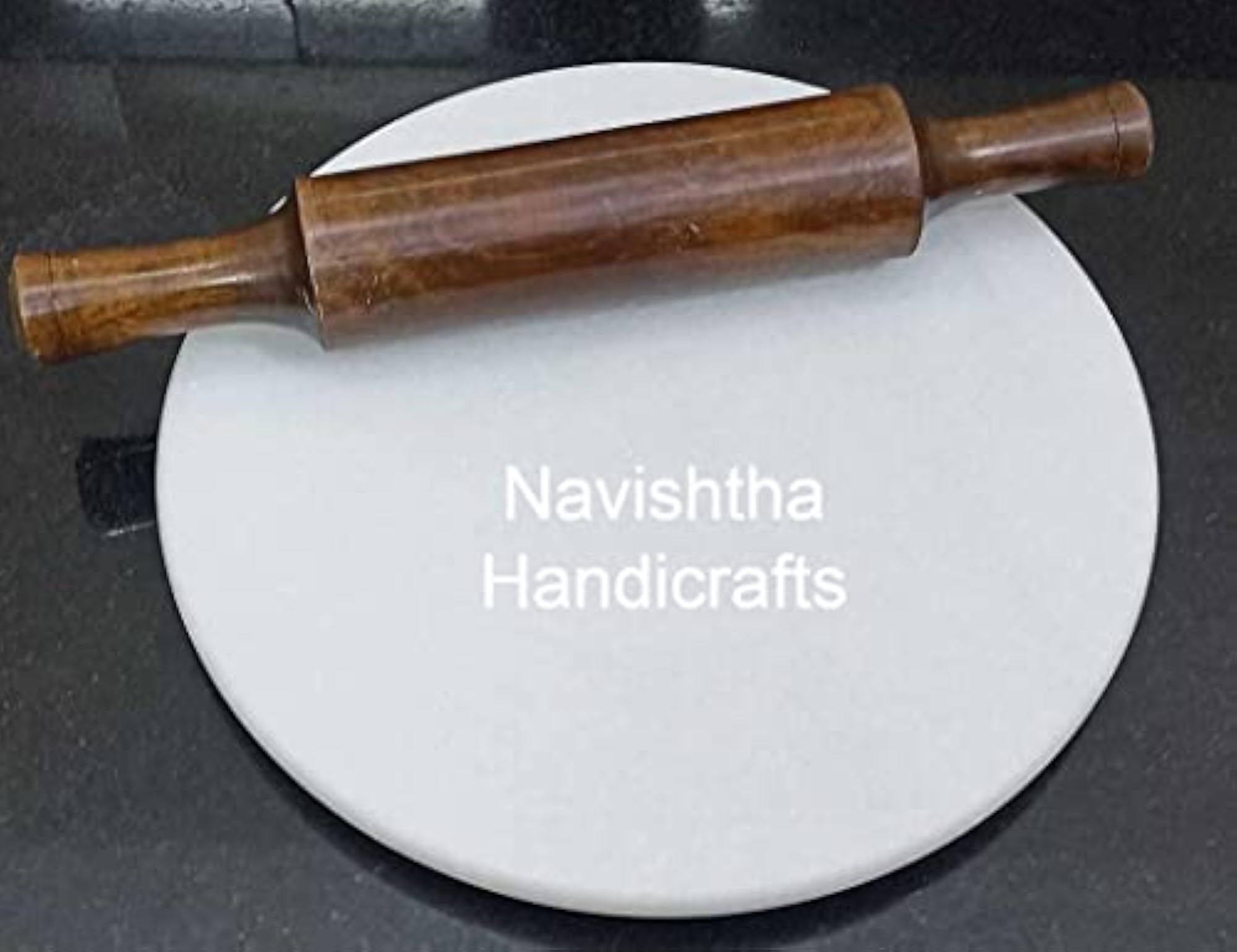 Jaipur Art Indian White Marble Chakla Belan for Kitchen