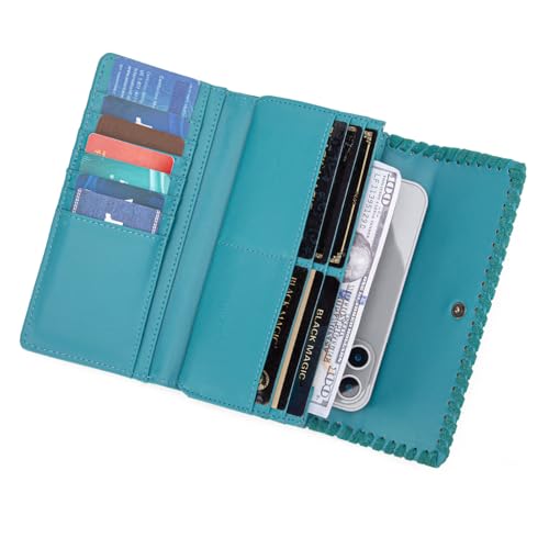 Image of Montana West X Wrangler Western Wallets for Women Trifold Wristlet Wallets Large Capacity Women Clutch Wallet with Coin Purse