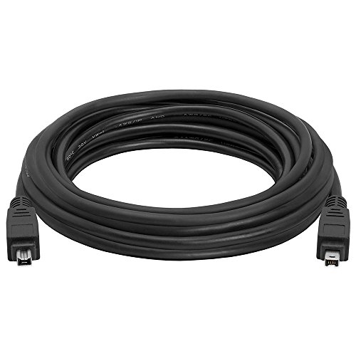 Cmple - 15Ft Firewire Cable 4 Pin To 4 Pin Male To Male Ilink Dv Cable Firewire 400 Ieee 1394 Cord For Computer Laptop Pc To Jvc Sony Camcorder - 15 Feet Black #TOP1