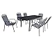 Produktbild Doppler 7-teilige Aluminium Streckmetall Gartenmöbelgruppe Kupang, 6 TÜV getestete und Gastro geeignete Stapelsessel Snail und EIN Ausziehtisch Detroit 150/210x90 Silber