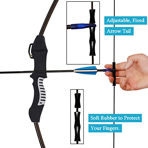 Mxessua 45" Youth Bow and Arrows Set for Kids 8-12 Teens Recurve Archery Beginner Gift Longbow Kit 9 Arrows, 4 Target Face Toy for Backyard Game Age 12-14 14-16 Black by Mxessua - Image 4