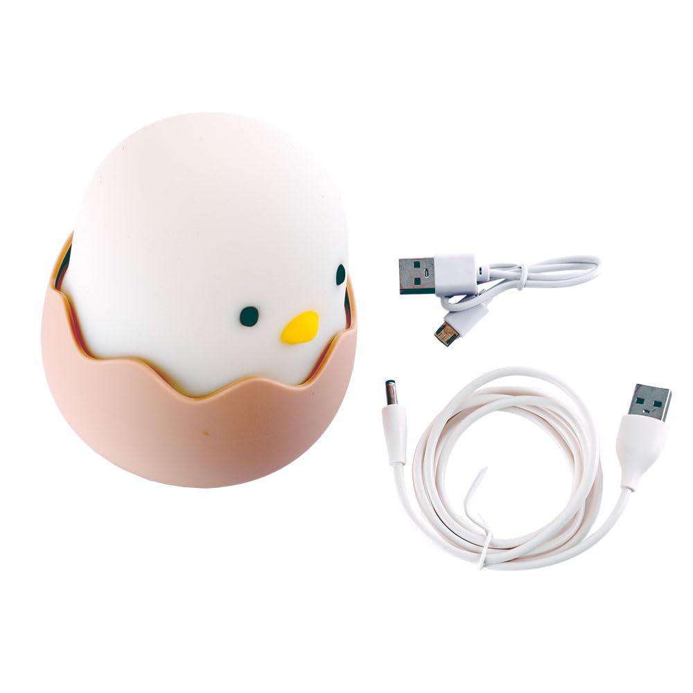 Lampara nocturna de mesa LED Infantil quitamiedos y recargable "Chicken" | Greenice
