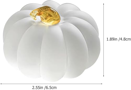 Miniatura 6 de EXCEART Figura de calabaza de cristal soplado a mano, estatua coleccionable de calabaza, arte de cristal, pisapapapeles para cosecha de otoño,