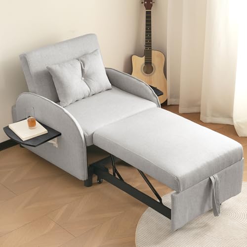 Rvjiahe Poltrona relax, divano letto singolo, allungabile, sedia a sdraio e poltrona, poltrona per TV, divano regolabile in tre posizioni, poltrona relax per soggiorno, camera da letto, pieghevole