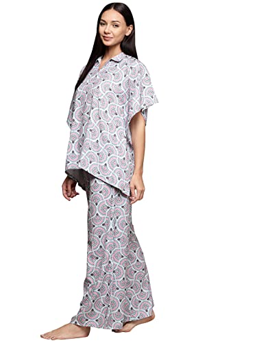 Image of ZIYAA Women Women's Orange Rayon Night Suit Set