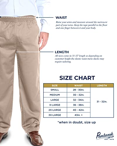 Pembrook Mens Elastic Waist Pants For Seniors - Adaptive Mens Pants For Elderly | Elastic Waist Pants For Men | Senior Elastic Waist Pants Tan #TOP5