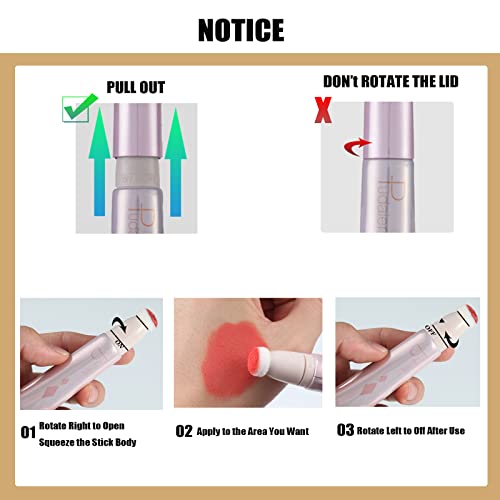 Liquid Highlighter Beauty Wand, 13 Colors, Creamy Soft Texture Face Highlighter For Natural Matte Finish, Lightweight, Long Lasting, Buildable & Blendable Highlighter Stick Makeup, With Cushion Applicator Attached, #06, 0.68 Fl Oz #TOP5