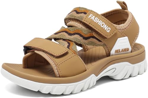 Kids Orthopedic Walking Sandals Comfort Arch Support Sport Hiking Recovery Sandals for Boys Girls Outdoor Cushioned Athletic Sandals Waterproof Adjustable Strap Camping Slide Sandals Summer Beach Water Shoes