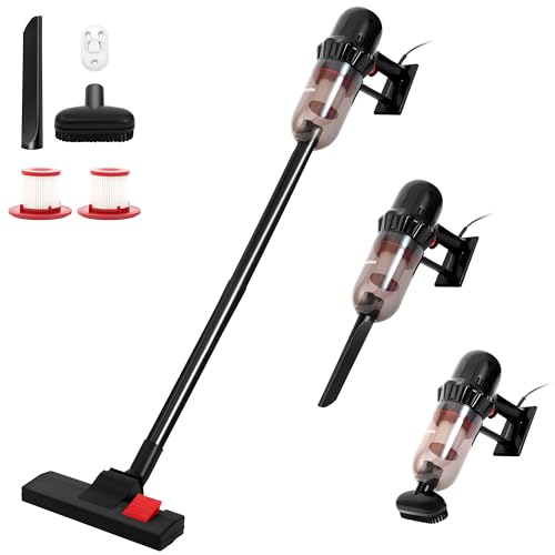 EFSHEER Stick Vacuum Cleaner 17000KPa Lightweight Corded Vac with Handheld 3-in-1, 600W Powerful Suction Vacuum Cleaner Portable with HEPA Filters, for Multi-Surfaces