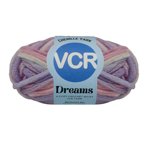 Image of VCR Bubblegum Tri-Color, 100 Grams Hank, 60 Meters Length, Premium Polyester Ball for Crochet and Knitting, Pack of 1 Yarn, Soft and Bulky Fur Suitable for DIY