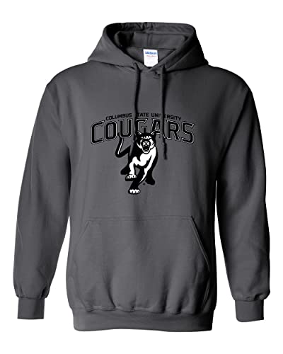 CreateMyTee | Columbus State University Cougars Grey Hooded Sweatshirt