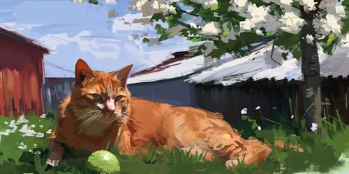 Anti stress Diamond Painting Adulte Chat de prairie toile 90x180