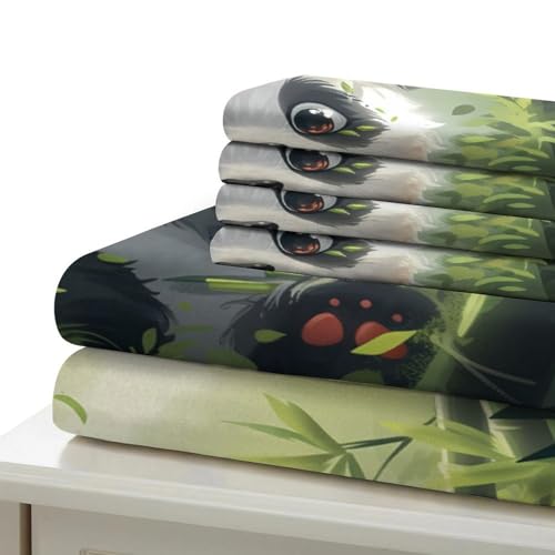 Housse de couette imprimé 3D panda microfibre hypoallergique 140x200cm - 7