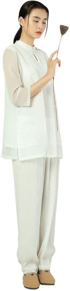FZYE Womens Zen Meditation Suit Chinese Traditional Tai Chi Uniform Martial Arts Clothes Morning Exercises,B-UKM/TagL