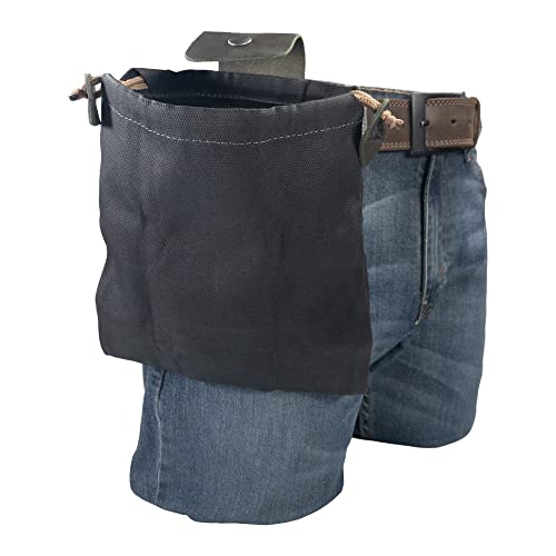 Image of Hide & Drink, Foraging Pouch (Collapsible) for Hiking, Treasures & Seashells Bag, Easy Looping Around Belts, Grocery Storage, Waxed Canvas, Handmade