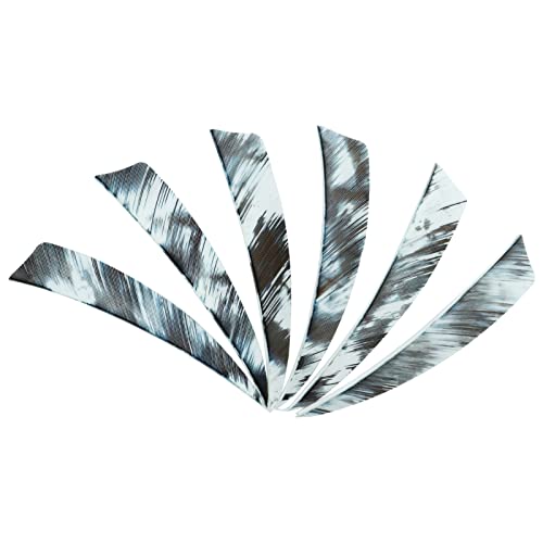 OBTOUTDOOR 50pcs Archery 4 inch Shield Cut Feathers Arrows Feather Fletching Right Wing Bow Hunting Accessories (White)