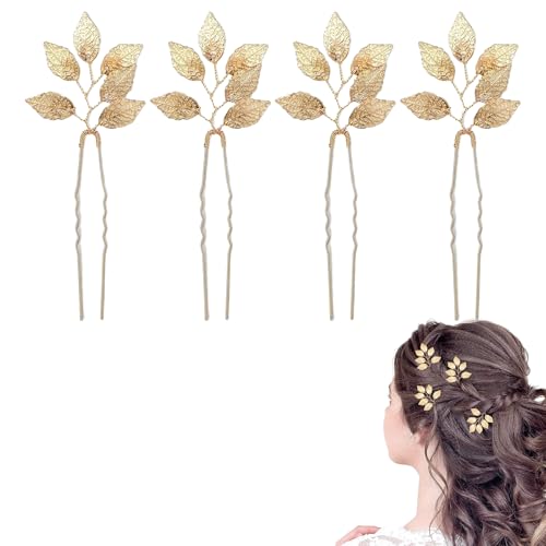 Forcine per capelli da sposa Forcine per Capelli con Foglie Dorate fermagli per Capelli con Foglia D'oro Vintage per Donne Clip per Spose Damigelle Feste