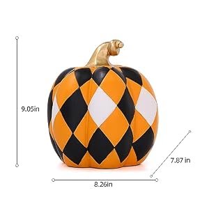 Suoedd Pumpkin Statues Modern Home Decor 9.05'' –Resin Pumpkin Figurines for Living Room Desk Table Home Office Decor,Bookshelf Decor,Sculptures Decor for Shelves,Gifts for Halloween Thanksgiving Suoedd Pumpkin Statues Modern Home Decor 905 Resin Pumpkin Figurines for Living Room Desk Table Home Office DecorBookshelf DecorSculptures Decor for ShelvesGifts for Halloween Thanksgiving