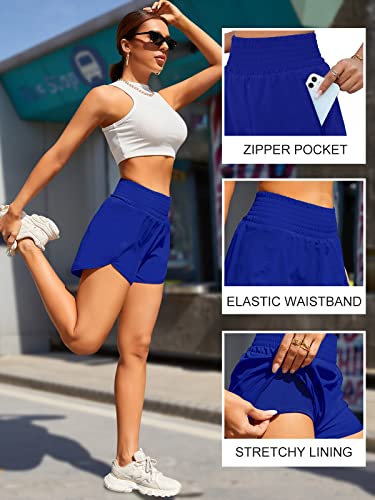 Image of BMJL Women's Athletic Shorts High Waisted Running Shorts Pocket Sporty Shorts Gym Elastic Workout Shorts