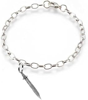 pp-g68 Sword fine lead free English Pewter charm on a belcher link chain anklet bracelet