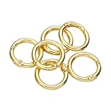 20 cierres de metal con resorte y anillo en O, mosquetones que se abren, llaveros, bolsas, ganchos, hebillas for cadena perro, conectores for hacer joyas DIY Para bolsos(Gold,23.5mm)