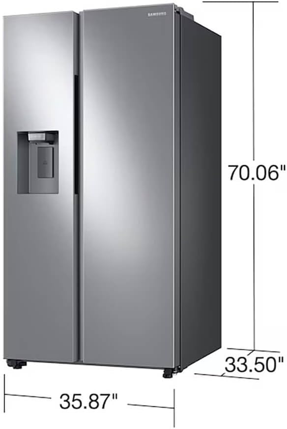 Samsung 27.4 cu. ft. Large Capacity Side-By-Side Refrigerator, Stainless Steel, RS27T5200SR/AA