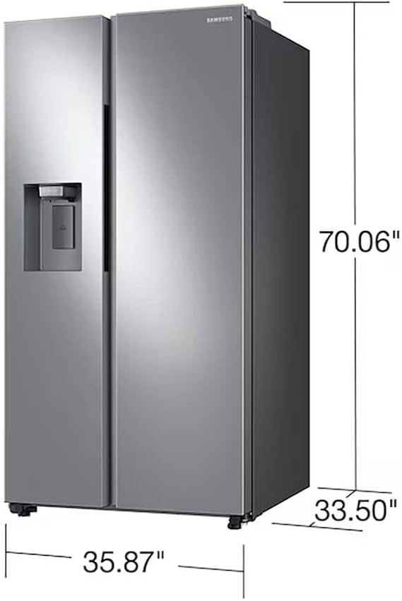Samsung 27.4 cu. ft. Large Capacity Side-By-Side Refrigerator, Stainless Steel, RS27T5200SR/AA