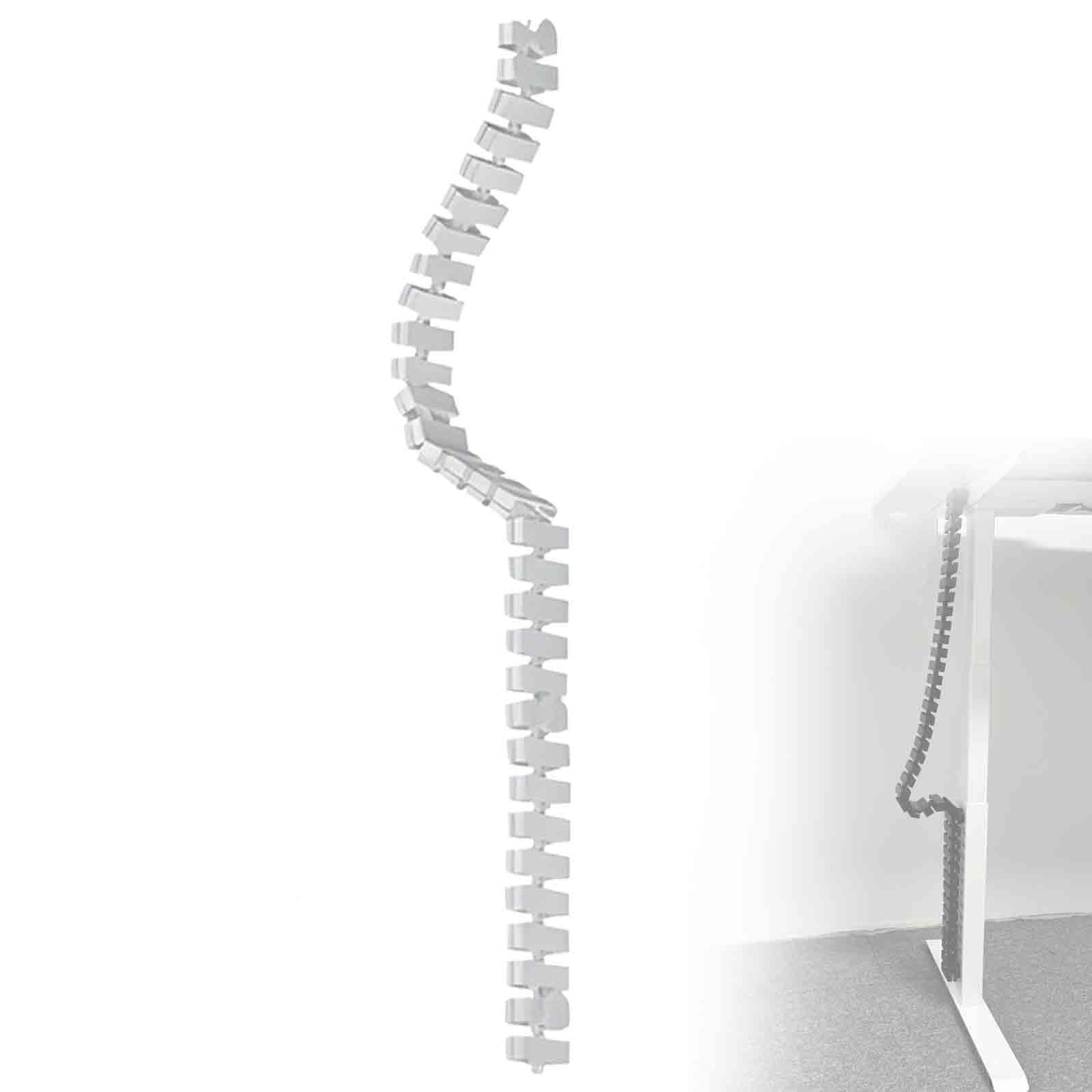Cable Management para Escritorio Ajustable, Organizador Magnético Flexible De 132cm, Canal para Cables De Oficina Y Gaming Desk(White)