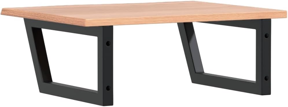 Wall Mounted Basin Shelf with Steel Structure and Solid Oak Wood Top, Floating Bathroom Storage for Towels and Small Items, Modern Design Space Saving Solution, Easy