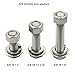 DGOL 20 Sets 3/8-16 x 1 inch Flat Hex Bolt Nuts Flat SAE and Lock Washers Kit All Made of 304 Stainless Steel