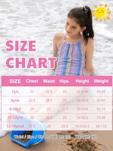 Image of Angel season Girls Swimsuits Kids Bathing Suit One Piece Swimwear with UPF 50+ Cute