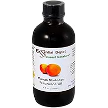 Essential Depot Mango Madness Fragrance Oil - Supplied in 4 oz. Amber Glass Bottle with Black Phenolic Cone Lined and Safety Sealed Cap.