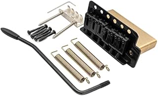 Musiclily Pro 52.5mm Modern 6-Screw Tremolo Bridge 36mm Solid Brass Block for Squier Strat Style Electric Guitar, Black
