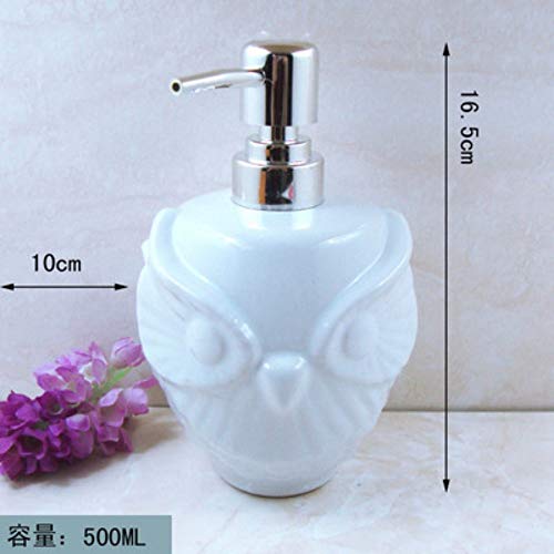 Seifenspender/Keramik Lotion Flasche Duschgel Shampoo Sub-Flasche Weiße Eule Seifenspender Gedrückt Handdesinfektionsmittel Flasche Für Badezimmer Hotel Klubhauskeramik Lotion Flasche Duschgel Sham