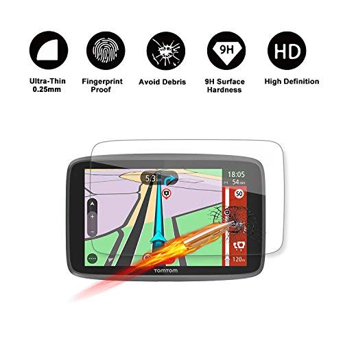 Special for Tomtom GO 620 6200 6250 GPS 6-Inch Display Navigation Screen Protector, R RUIYA HD Clear Tempered Glass Screen Guard Shield Scratch-Resistant Ultra HD Extreme Clarity