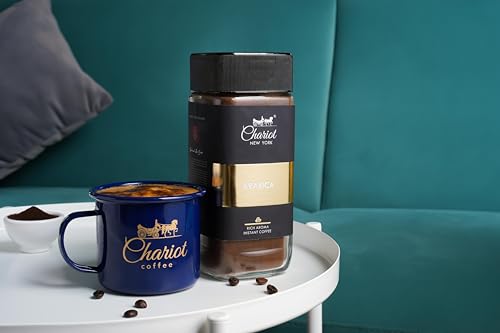 Image of Chariot New York Arabica Rich Aroma Spray Dried Instant Coffee 200g (100% Pure Arabica, No Chicory) with 400ml Premium Stainless Steel Coffee Mug | Strong, Smooth, Authentic Taste