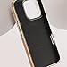 QJJFVMF Business Plating Frame Leather Magnetic Back Case for iPhone 16 15 14 13 Pro Max Wireless Charge Shockproof Cover,Black,for iPhone 14Pro Max