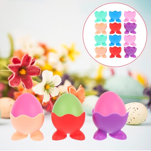 Soporte de almacenamiento para huevos de silicona multipropósito de 12 cavidades resistente 8