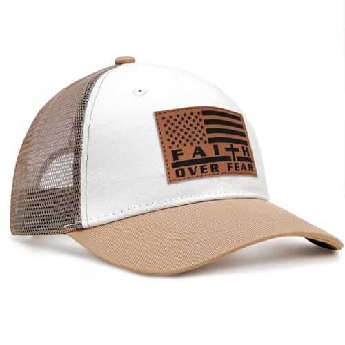 Image of Jesus Hat Christian Gifts for Men American Flag Hats Faith Over Fear Hat Fathers Day Christmas Birthday Gifts for Friend